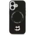 Калъф за iPhone 17 - Karl Lagerfeld - Leather калъф Choupette с щифт MagSafe (KLHMP17SPSMLRCHK) - Черен