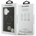 Калъф за iPhone 17 - Karl Lagerfeld - Leather калъф Choupette с щифт MagSafe (KLHMP17SPSMLRCHK) - Черен