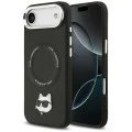 Калъф за iPhone 17 Air - Karl Lagerfeld - Leather Choupette Pin MagSafe (KLHMP17MPSMLRCHK) - Черен