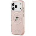 Калъф за iPhone 17 Pro - Karl Lagerfeld - IML Glitter K&C Heads Logo MagSafe (KLHMP17LHMKBKCHOP) - Розов