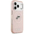 Калъф за iPhone 17 Pro - Karl Lagerfeld - IML Glitter K&C Heads Logo MagSafe (KLHMP17LHMKBKCHOP) - Розов