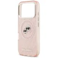 Калъф за iPhone 17 Pro - Karl Lagerfeld - IML Glitter K&C Heads Logo MagSafe (KLHMP17LHMKBKCHOP) - Розов