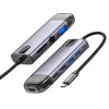 Хъб Mcdodo (HU-7420) - 10в1, 2x USB2.0, 2x USB3.0, USB-C PD100W, VGA, HDMI 4K, LAN, SD/TF слот, 5Gbps, Type-C кабел - Сив