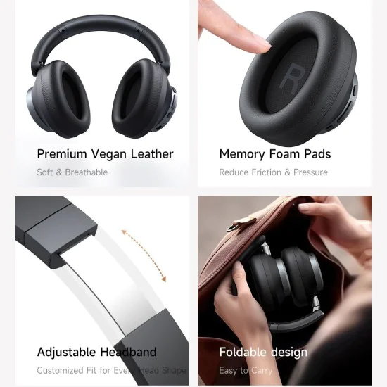 Безжични слушалки – Mcdodo T03 Series (HP-5820) – On-Ear, Bluetooth 5.4, 500mAh, ANC – Черен