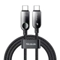 Кабел за данни – Mcdodo (CA-4780) – Type-C → Type-C, PD60W, вграден LED дисплей, ABS + найлон, 1.2m – Черен