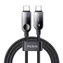 Кабел за данни – Mcdodo (CA-4780) – Type-C → Type-C, PD60W, вграден LED дисплей, ABS + найлон, 1.2m – Черен