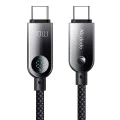 Кабел за данни – Mcdodo (CA-4780) – Type-C → Type-C, PD60W, вграден LED дисплей, ABS + найлон, 1.2m – Черен