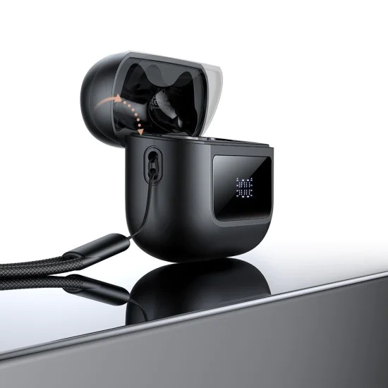Безжични слушалки – Mcdodo B04 Series (HP-3290) – Bluetooth 5.3, IPX4, TWS, дисплей, връзка за носене – Черен