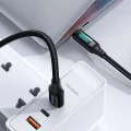 Кабел за данни – Mcdodo (CA-1100) – Type-C → Type-C, цифров дисплей, найлон оплетка, алуминий, 100W, 1.2m – Черен