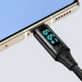 Кабел за данни – Mcdodo (CA-1080) – USB 2.0 → Type-C, цифров дисплей, найлон оплетка, алуминий, 6A, 1.2m – Черен