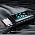 Кабел за данни – Mcdodo (CA-1080) – USB 2.0 → Type-C, цифров дисплей, найлон оплетка, алуминий, 6A, 1.2m – Черен