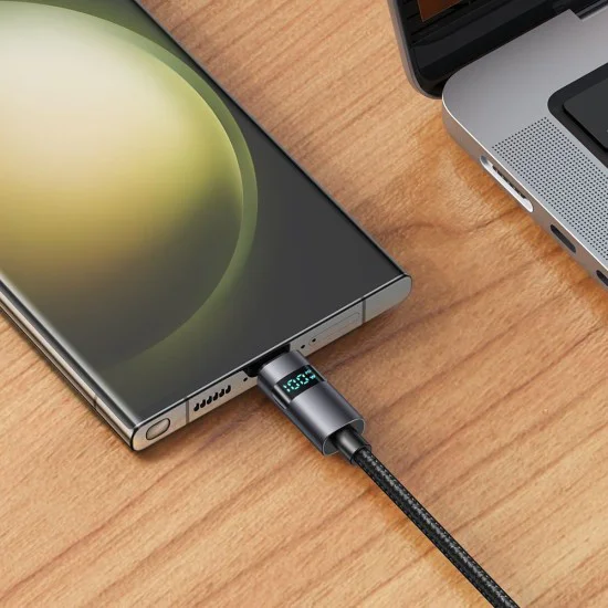 Кабел за данни – Mcdodo (CA-6520) – USB-A → USB-C, LED дисплей, 6A, 1.2m – Черен