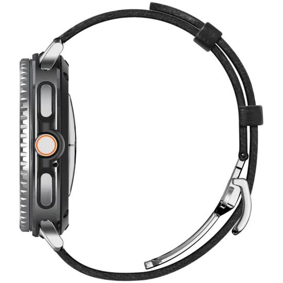 Каишка за Samsung Galaxy Watch8 40mm/Watch8 44mm/Watch8 Classic, Естествена козя кожа - Spigen - Enzo - Черен