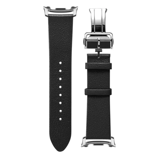 Каишка за Samsung Galaxy Watch8 40mm/Watch8 44mm/Watch8 Classic, Естествена козя кожа - Spigen - Enzo - Черен