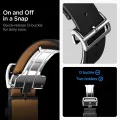 Каишка за Samsung Galaxy Watch8 40mm/Watch8 44mm/Watch8 Classic, Естествена козя кожа - Spigen - Enzo - Черен