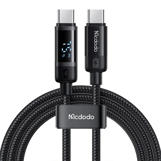 Кабел BAT Series – Mcdodo (CA-5780) – USB-C → USB-C, 60W, цифров дисплей, 1.2m – Черен