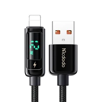 Кабел – Mcdodo (CA-9940) – USB-A → Lightning, 3A, цифров дисплей, 1.2m – Черен