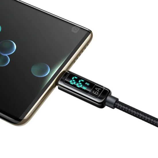 Кабел – Mcdodo (CA-8690) – USB-A → USB-C, 6A, цифров дисплей, 1.2m – Черен