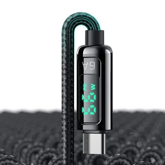 Кабел – Mcdodo (CA-8690) – USB-A → USB-C, 6A, цифров дисплей, 1.2m – Черен