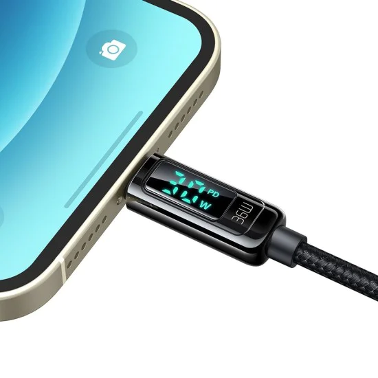 Кабел – Mcdodo (CA-8810) – USB-C → Lightning, 36W, цифров дисплей, 1.2m – Черен