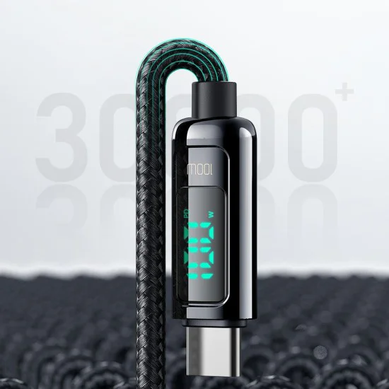 Кабел – Mcdodo (CA-8820) – USB-C → USB-C, 100W, цифров дисплей, 1.2m – Черен