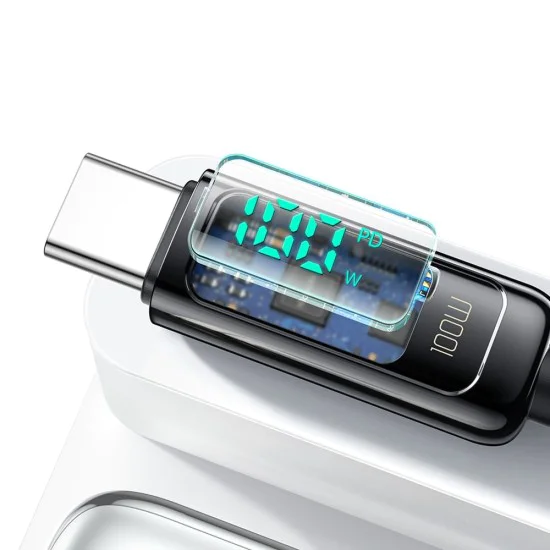 Кабел – Mcdodo (CA-8820) – USB-C → USB-C, 100W, цифров дисплей, 1.2m – Черен