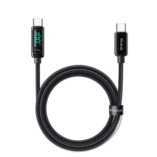 Кабел – Mcdodo (CA-8820) – USB-C → USB-C, 100W, цифров дисплей, 1.2m – Черен