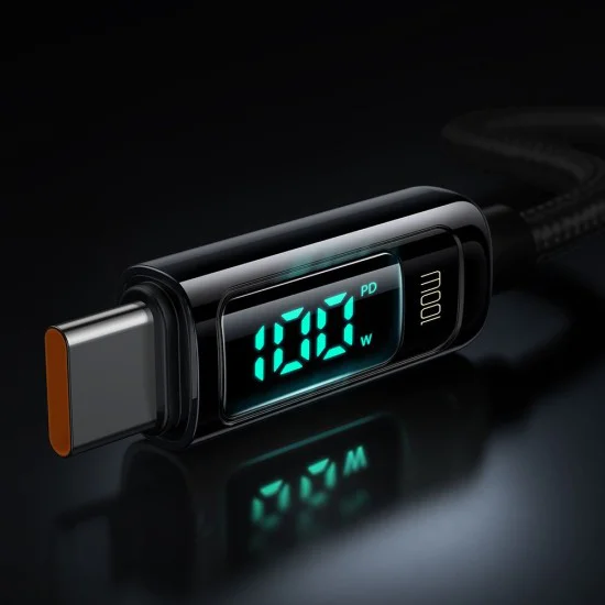 Кабел – Mcdodo (CA-8820) – USB-C → USB-C, 100W, цифров дисплей, 1.2m – Черен
