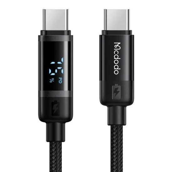 Кабел BAT Series – Mcdodo (CA-5780) – USB-C → USB-C, 60W, цифров дисплей, 1.2m – Черен