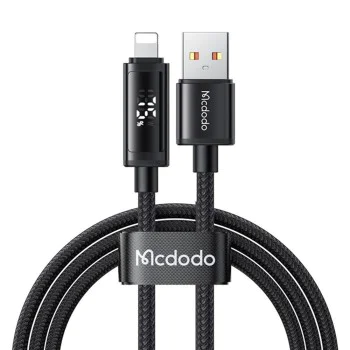 Кабел за данни – Mcdodo (CA-7970) – USB-A → Lightning, двоен LED дисплей, 3A, 1.2m – Черен