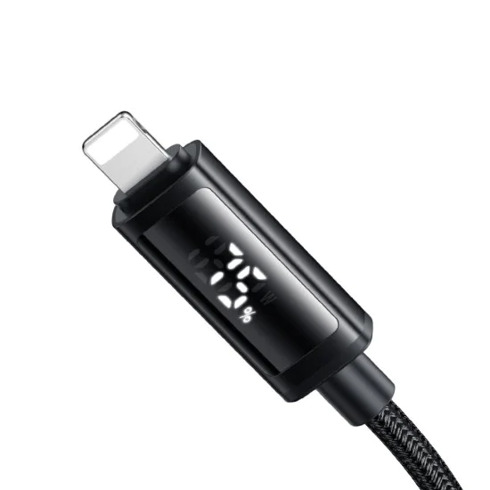 Кабел за данни – Mcdodo (CA-7990) – USB-C → Lightning, двоен LED дисплей, 36W, бързо зареждане, 1.2m – Черен