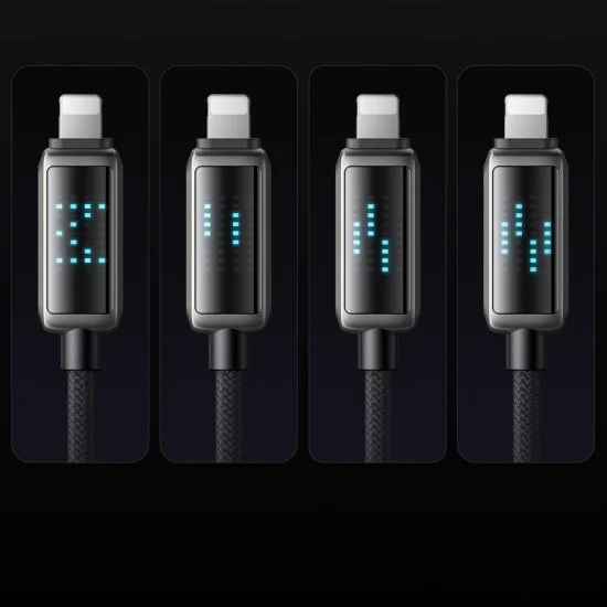 Кабел за данни – Mcdodo (CA-5250) – USB-A → Lightning, LED дисплей, 1.2m – Черен