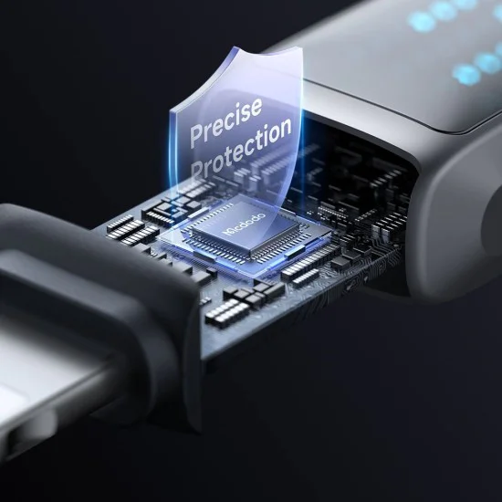 Кабел за данни – Mcdodo (CA-5250) – USB-A → Lightning, LED дисплей, 1.2m – Черен