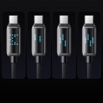 Кабел за данни – Mcdodo (CA-2350) – USB-C → USB-A, 6A, LED дисплей, 1.2m – Черен