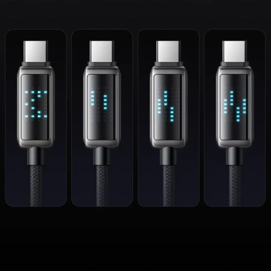 Кабел за данни – Mcdodo (CA-2350) – USB-C → USB-A, 6A, LED дисплей, 1.2m – Черен