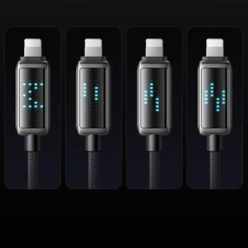 Кабел за данни – Mcdodo (CA-2630) – USB-C → Lightning, 36W, LED дисплей, PD бързо зареждане, 1.2m – Черен