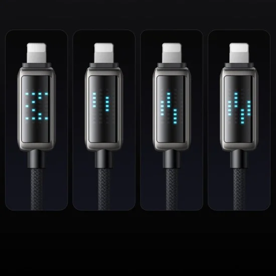 Кабел за данни – Mcdodo (CA-2630) – USB-C → Lightning, 36W, LED дисплей, PD бързо зареждане, 1.2m – Черен