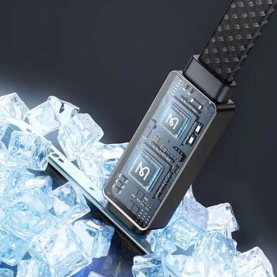Кабел Rythm Series – Mcdodo (CA-4980) – USB-A → Type-C, 6A, LED дисплей, бързо зареждане, 1.2m – Черен