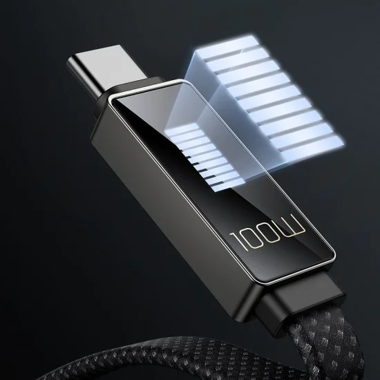 Кабел Rythm Series – Mcdodo (CA-4980) – USB-A → Type-C, 6A, LED дисплей, бързо зареждане, 1.2m – Черен