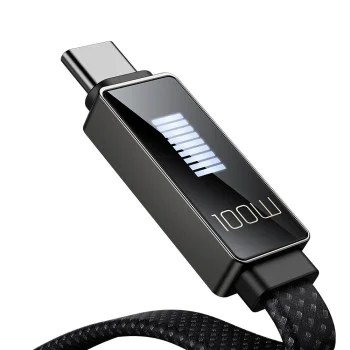 Кабел Rythm Series – Mcdodo (CA-4980) – USB-A → Type-C, 6A, LED дисплей, бързо зареждане, 1.2m – Черен