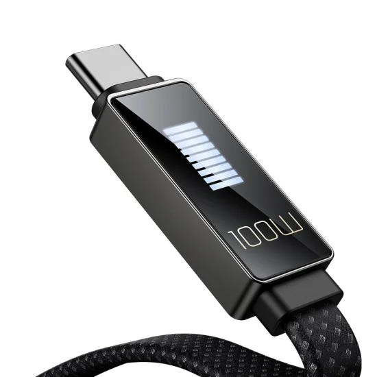 Кабел Rythm Series – Mcdodo (CA-4980) – USB-A → Type-C, 6A, LED дисплей, бързо зареждане, 1.2m – Черен