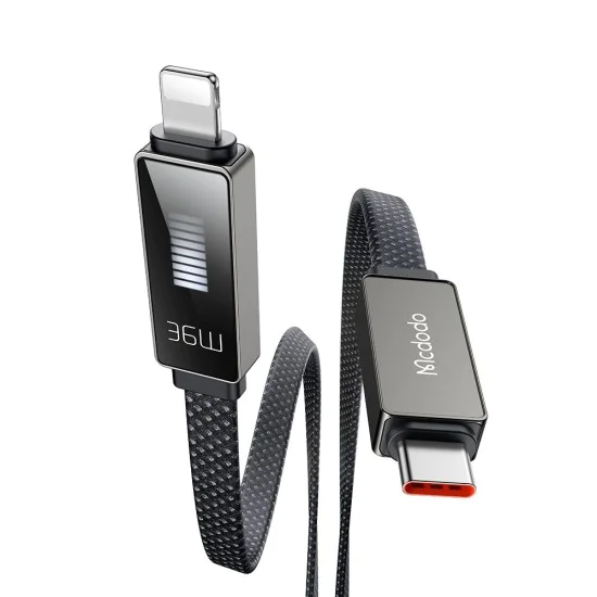 Кабел Rythm Series – Mcdodo (CA-4960) – Type-C → Lightning, 36W, LED дисплей, бързо зареждане, 1.2m – Черен