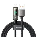 Кабел за данни – Mcdodo (CA-3620) – USB-A → Lightning, 3A, цифров дисплей, Auto Power Off, прозрачен дизайн, 1.2m – Черен