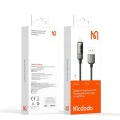 Кабел за данни – Mcdodo (CA-3620) – USB-A → Lightning, 3A, цифров дисплей, Auto Power Off, прозрачен дизайн, 1.2m – Черен