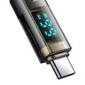 Кабел за данни – Mcdodo (CA-3630) – Type-C → USB-A, 6A, цифров дисплей, Auto Power Off, прозрачен дизайн, 1.2m – Черен