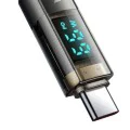 Кабел за данни – Mcdodo (CA-3610) – Type-C → Type-C, 100W, цифров дисплей, Auto Power Off, прозрачен дизайн, 1.2m – Черен