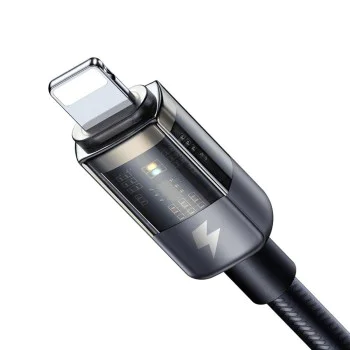 Кабел за данни – Mcdodo (CA-3140) – USB-A → Lightning, 3A, прозрачен дизайн, Auto Power Off, 1.2m – Черен