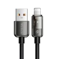 Кабел за данни – Mcdodo (CA-3140) – USB-A → Lightning, 3A, прозрачен дизайн, Auto Power Off, 1.2m – Черен
