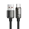 Кабел за данни – Mcdodo (CA-3150) – USB → Type-C, 6A, Super Charge, прозрачен дизайн, Auto Power Off, 1.2m – Черен