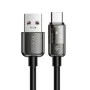 Кабел за данни – Mcdodo (CA-3150) – USB → Type-C, 6A, Super Charge, прозрачен дизайн, Auto Power Off, 1.2m – Черен